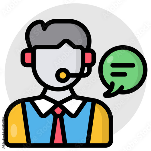 A colored design icon of customer service representative 