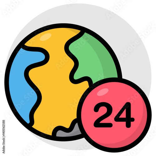 Editable design icon of global services 