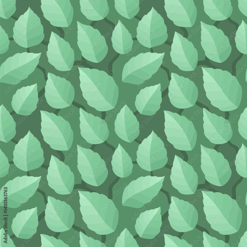 Tile pattern with lush green leaves Tile pattern with lush green leaves