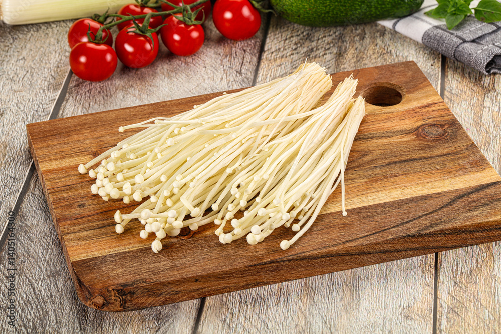 Raw enoki mushroom for cooking Raw enoki mushroom for cooking