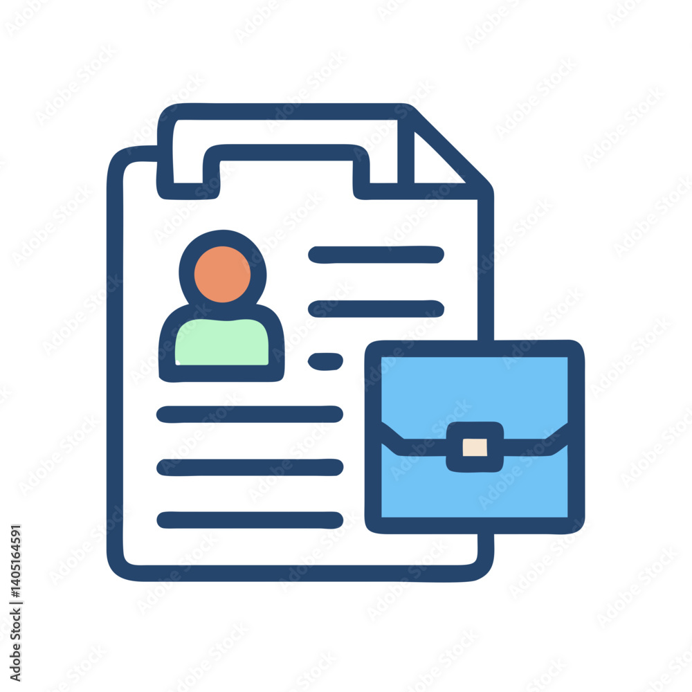 Resume with Profile and Briefcase Icon Design Resume with Profile and Briefcase Icon Design
