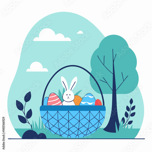 easter bunny in a basket