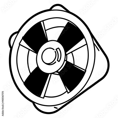fan on black background