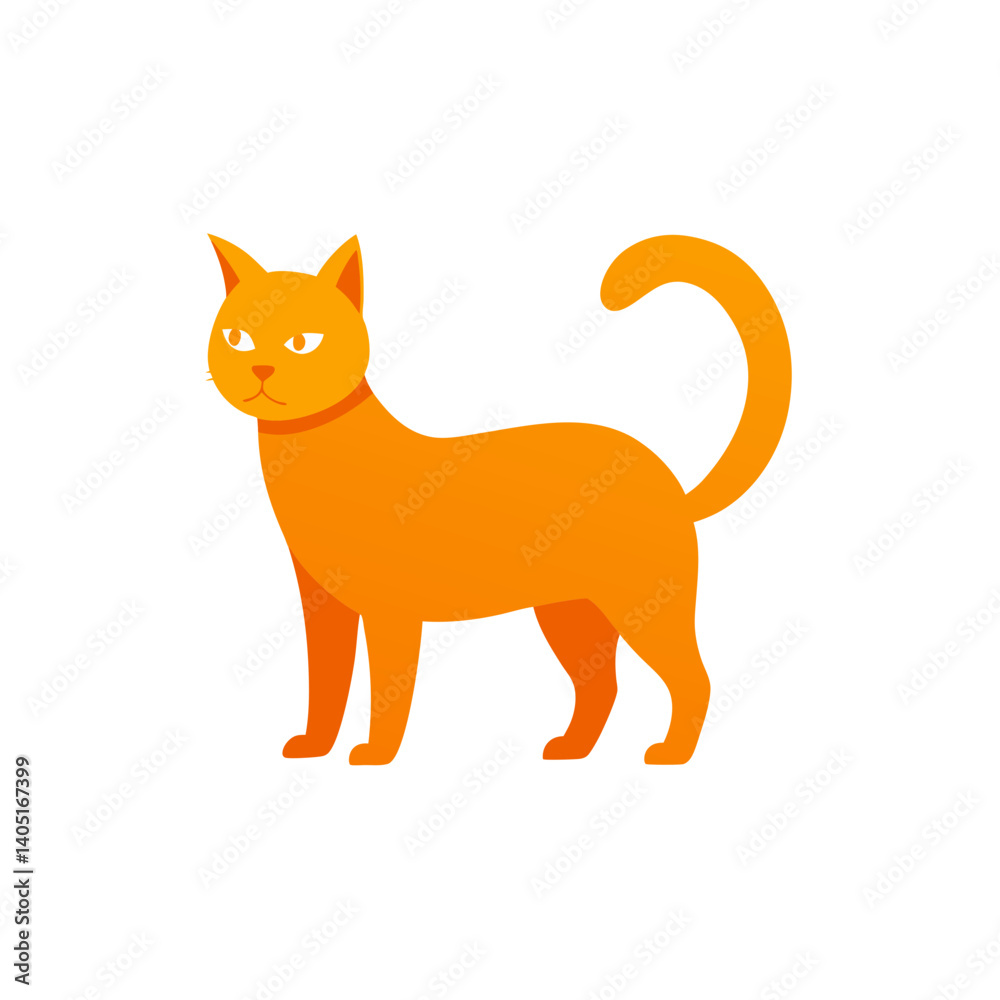 Naklejka premium red cat with a yellow eyes