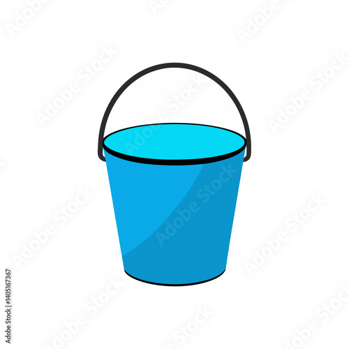 blue bucket isolated on white