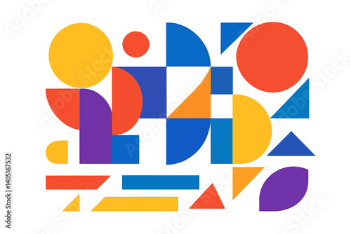 A modern vector background featuring geometric shapes and bold colors, presented in a minimalist style, ideal for posters, flyers, banners, and festival themes