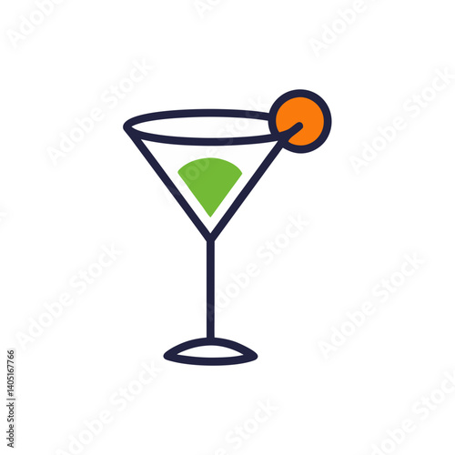 martini glass with cocktail