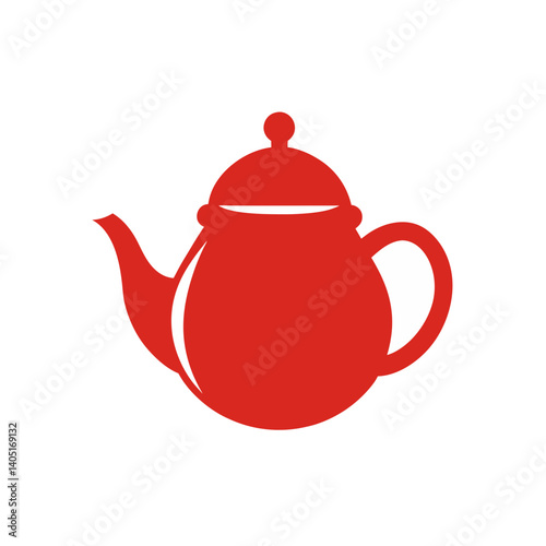 red teapot isolated on white