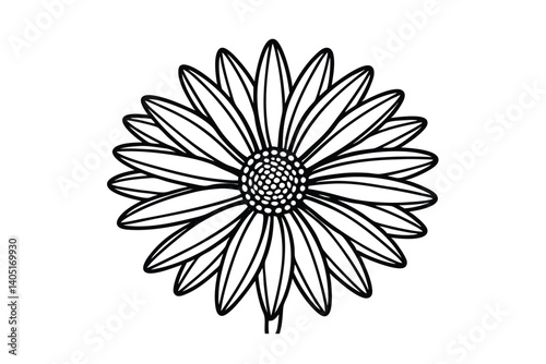 Daisy flower outline flat icon