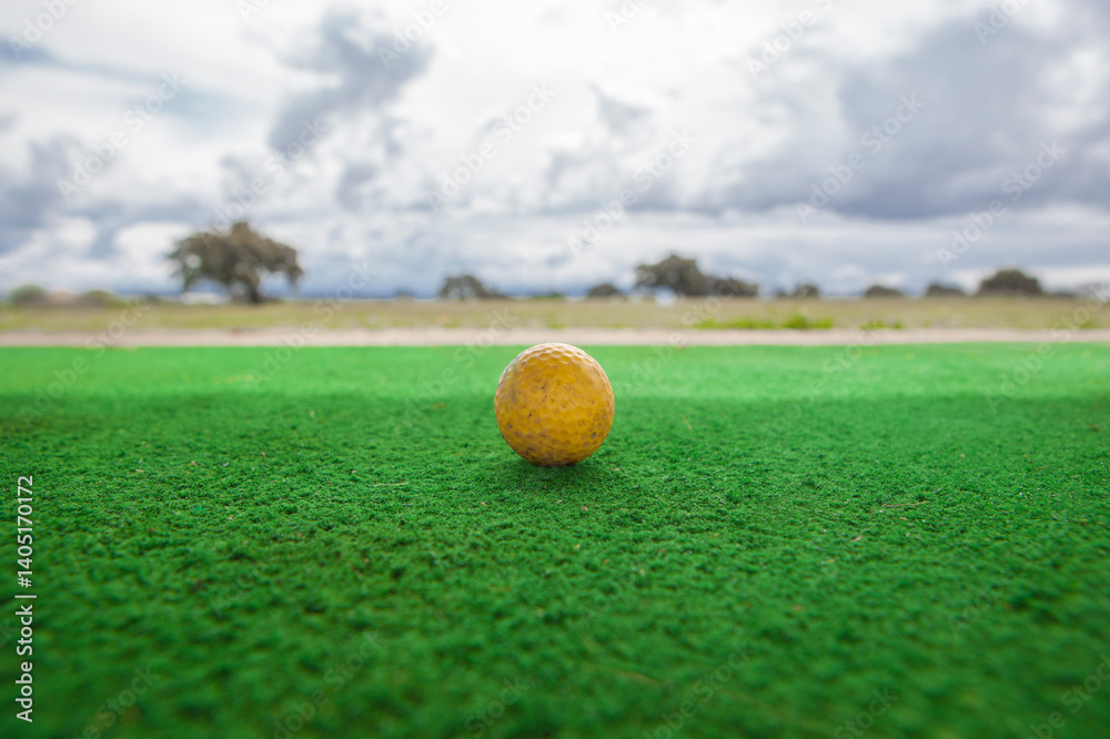 Golf beginners fairway for practicing swing and driving range