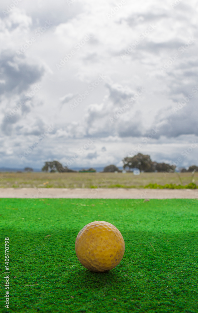Golf beginners fairway for practicing swing and driving range