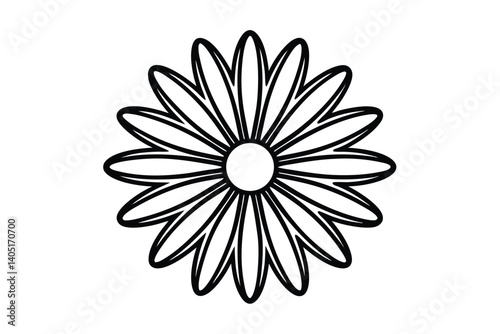 Daisy flower outline flat icon