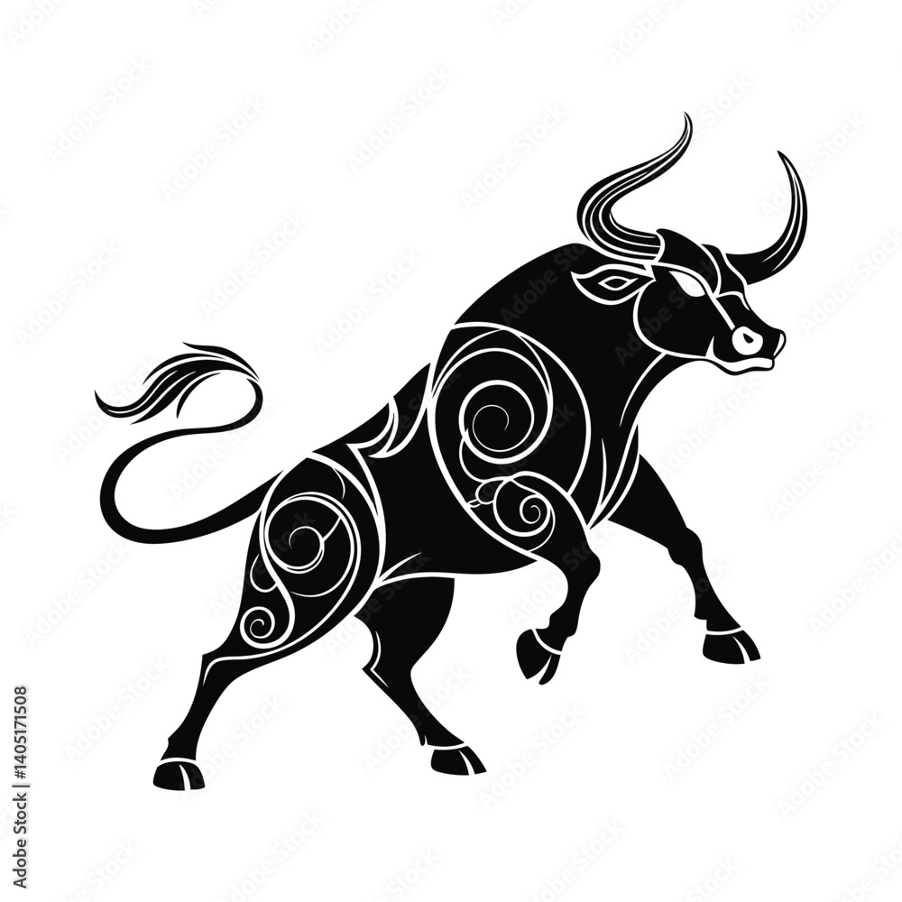 Bull Silhouette Vector illustrator Bull Silhouette Vector illustrator