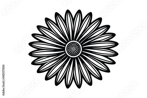 Daisy flower outline flat icon