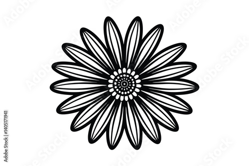 Daisy flower outline flat icon