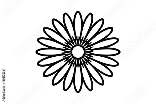 Daisy flower outline flat icon