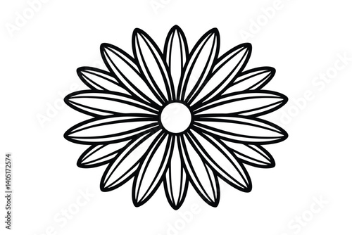 Daisy flower outline flat icon