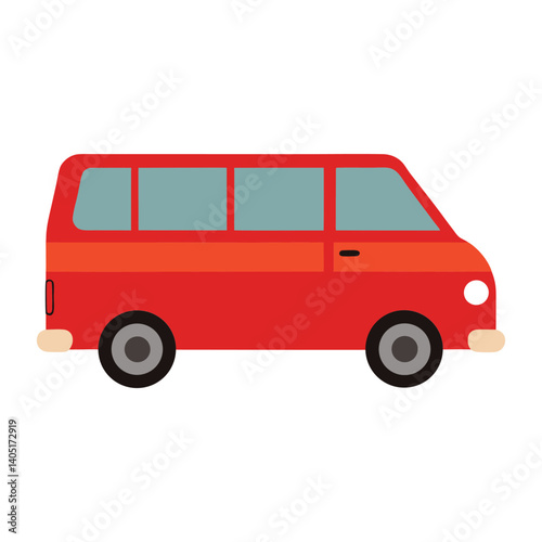 minivan vector illustration on white background.