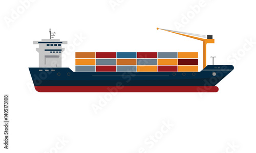 Cargo shipment carrying container big container ship with marine deck crane