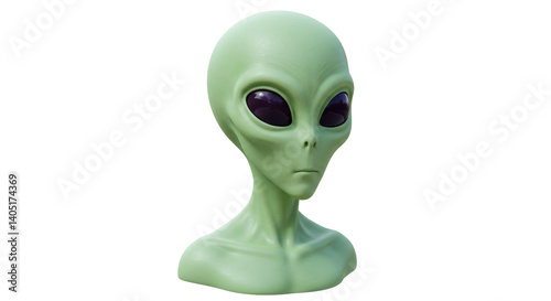 Isolated Green Alien Head
