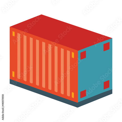  shipping container vector illustration on white background