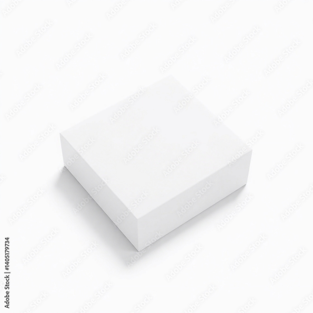 Blank White Box on a Clean Surface: Ideal for Packaging Mockups Blank White Box on a Clean Surface: Ideal for Packaging Mockups