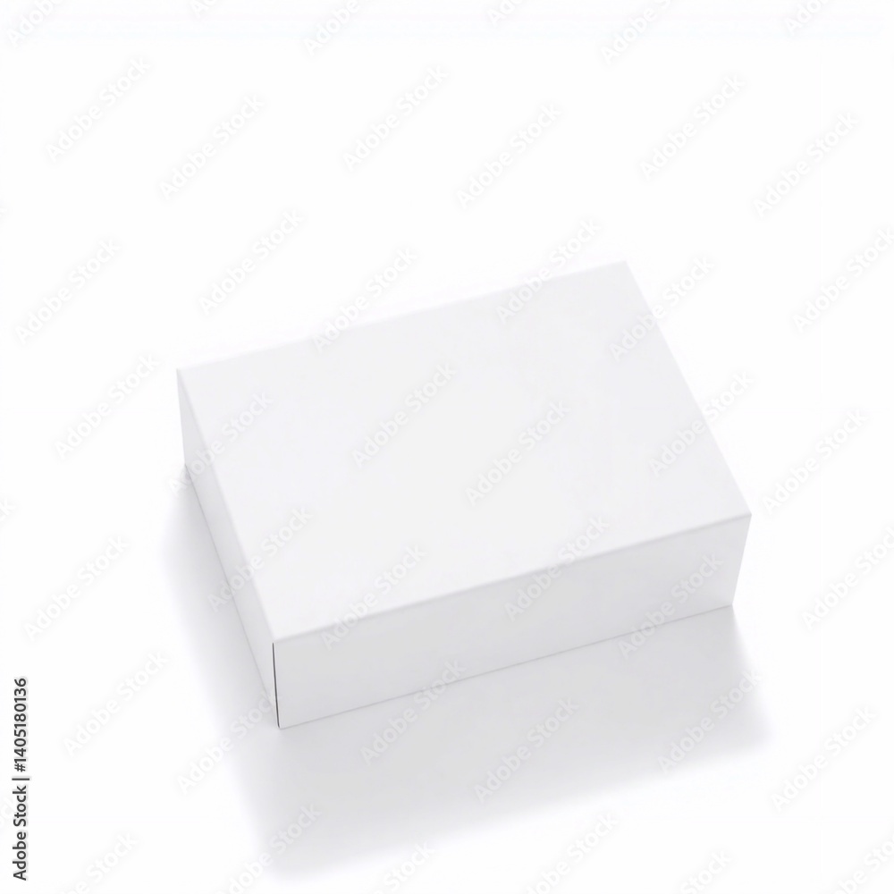 Blank White Box on a Clean Surface: Ideal for Packaging Mockups Blank White Box on a Clean Surface: Ideal for Packaging Mockups