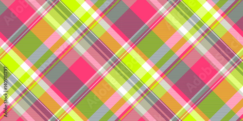 Painting seamless textile texture, stroke vector plaid tartan. Twill check background fabric pattern in pastel and red colors.