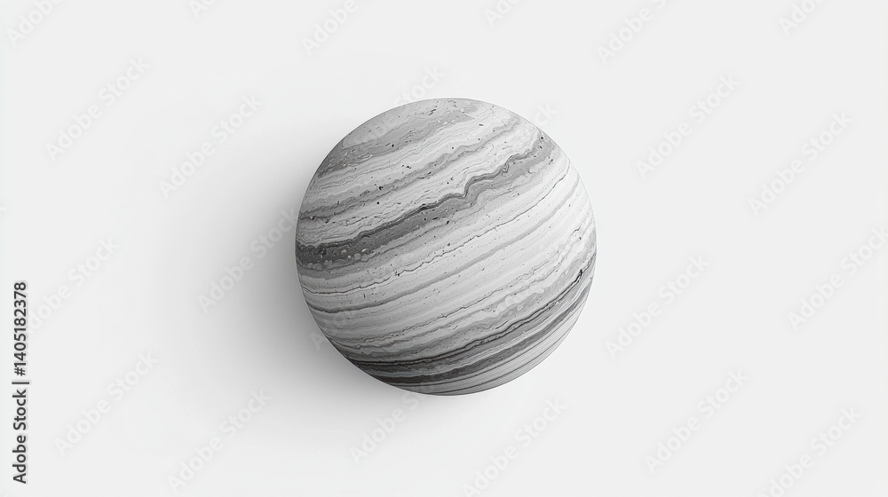 A black and white sphere with a swirling pattern.
