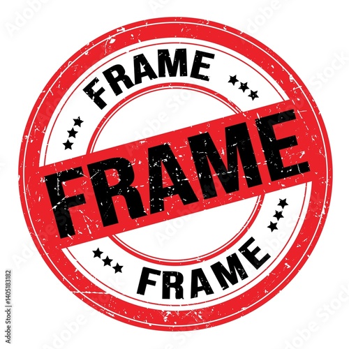 Obraz na płótnie FRAME text written on red-black round stamp sign w salonie