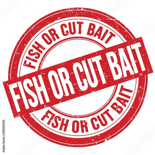 Obraz na płótnie FISH OR CUT BAIT text written on red round stamp sign w salonie