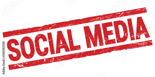 Obraz na płótnie SOCIAL MEDIA text on red rectangle stamp sign. w salonie