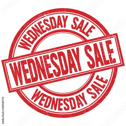 Obraz na płótnie WEDNESDAY SALE written word on red stamp sign w salonie