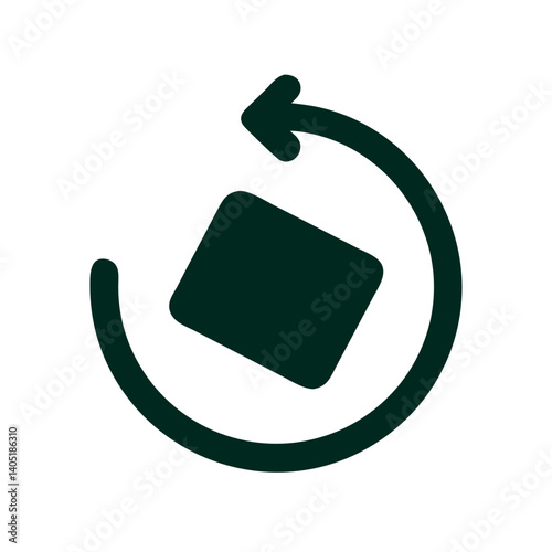 Rounded Square Arrow Rotating Clockwise Icon Design
