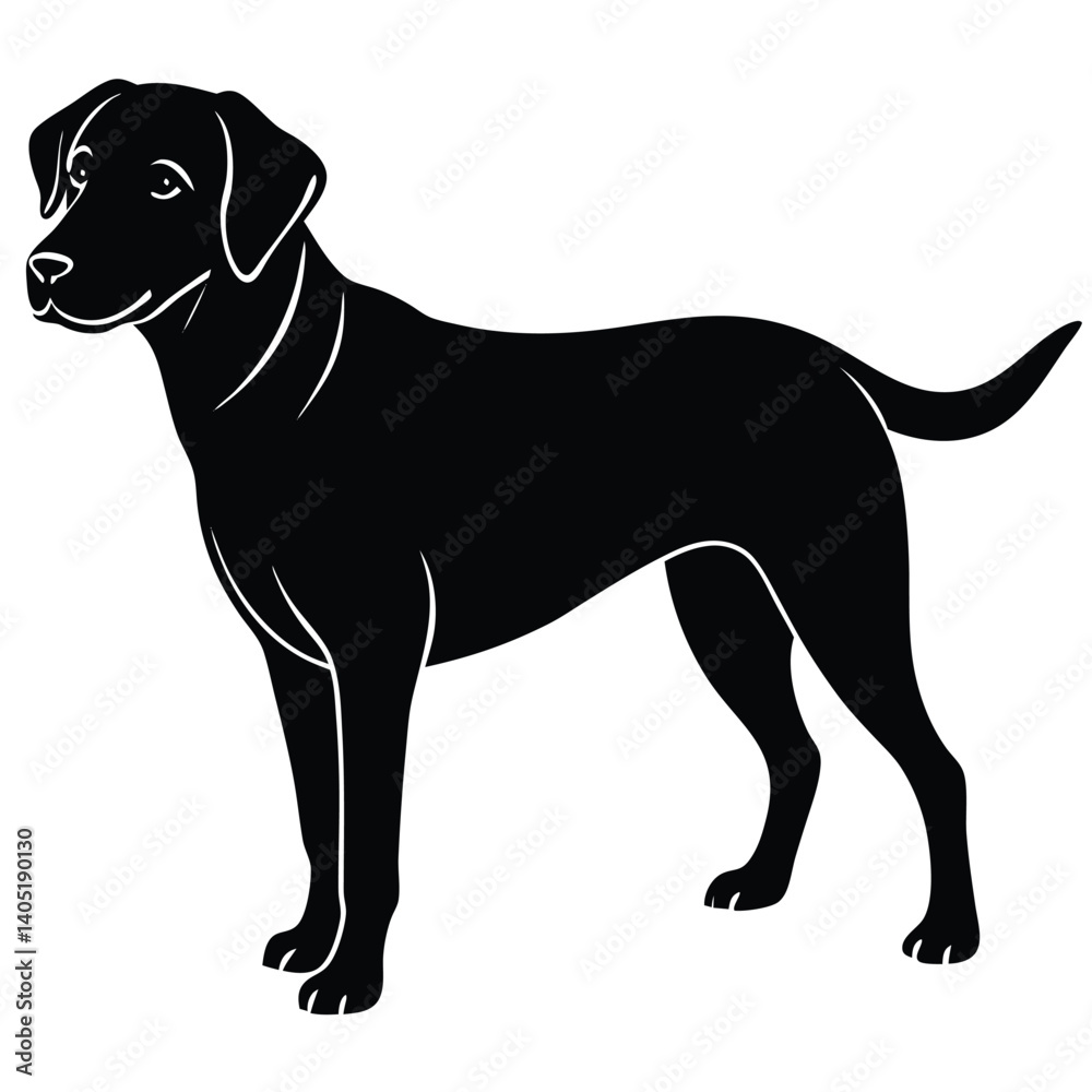 Fototapeta premium labrador vector sihouette with a white beckground