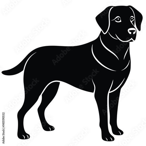 labrador vector sihouette with a white beckground