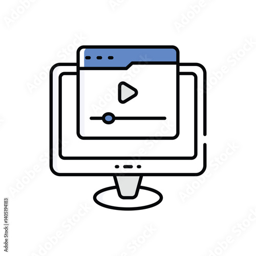 Video Course Vector icon