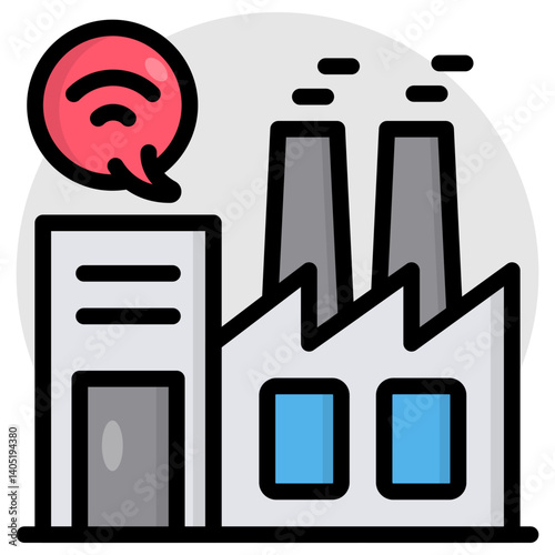 Perfect design icon of smart factory building
