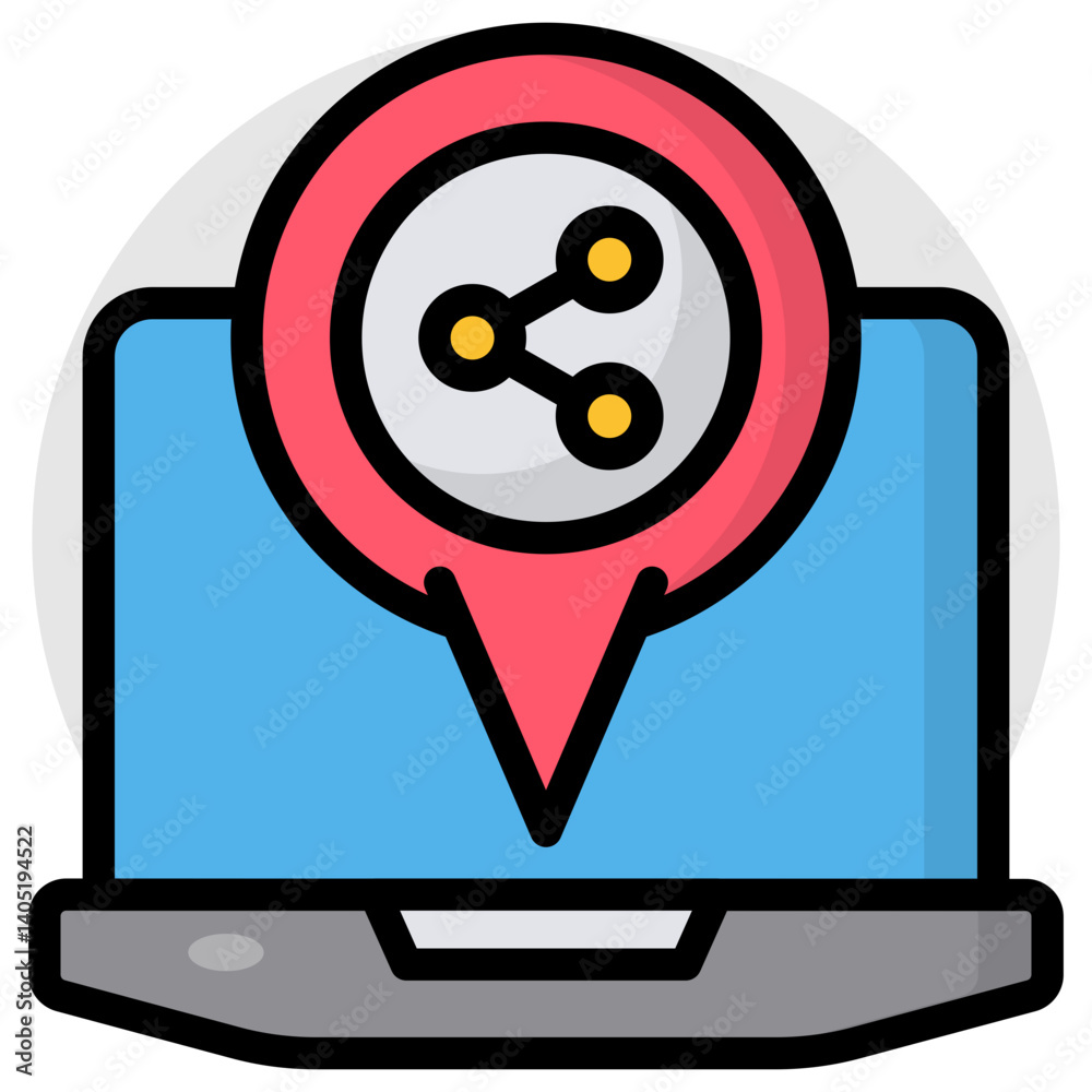 Premium design icon of share location Premium design icon of share location