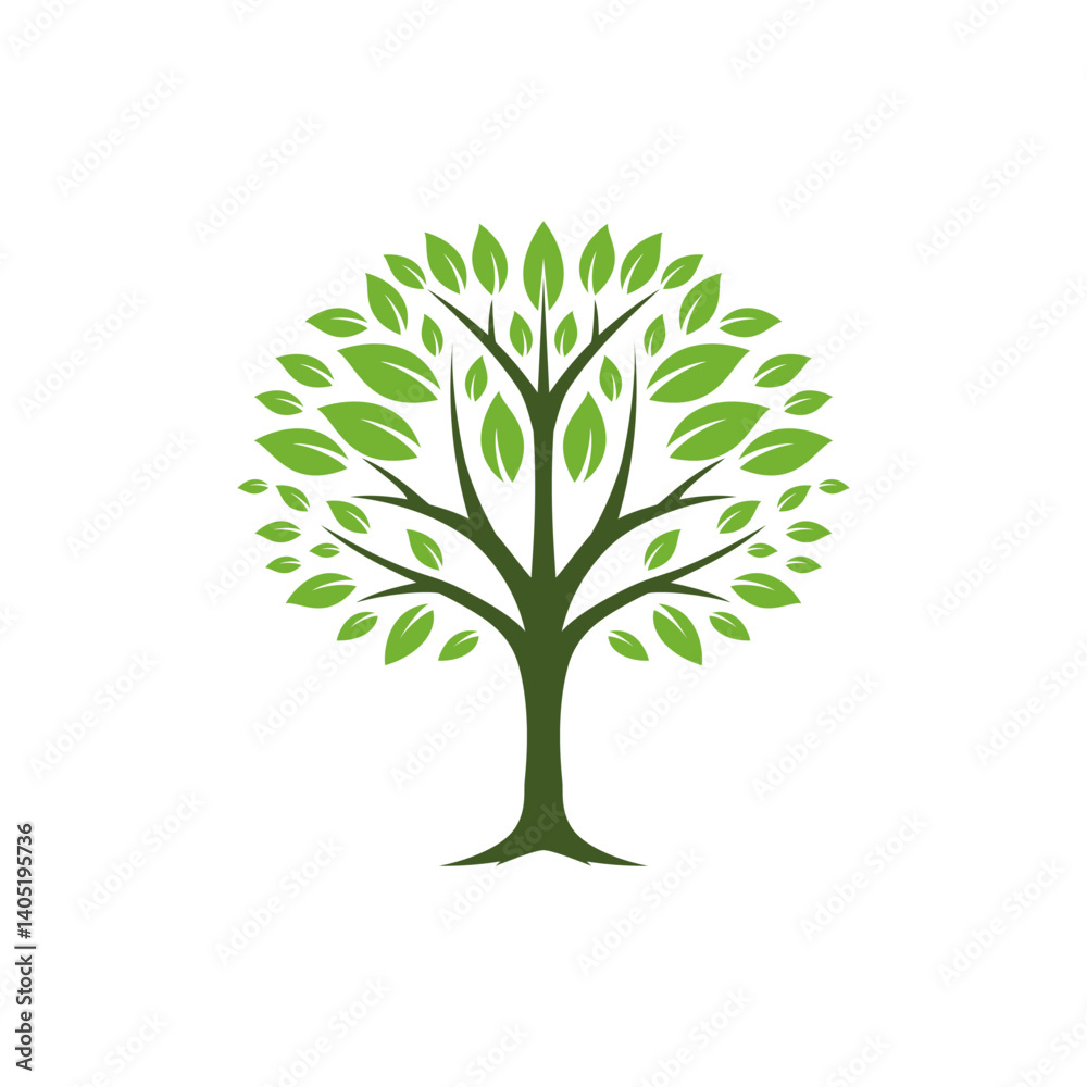 Obraz premium Green Tree with Lush Leaves