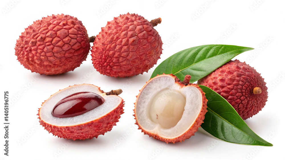 lychee isolated on white background lychee isolated on white background