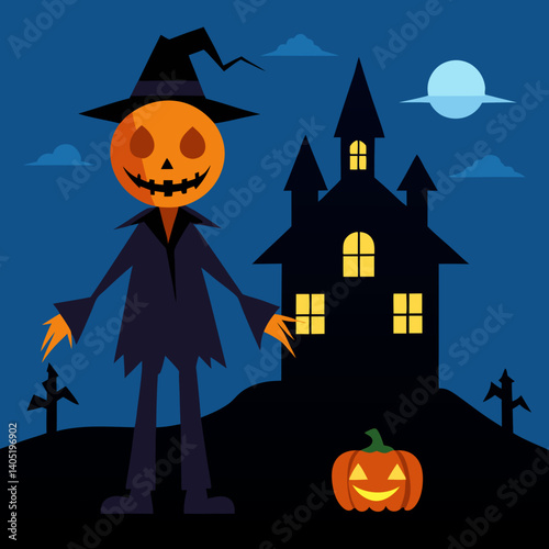 halloween pumpkin with bats