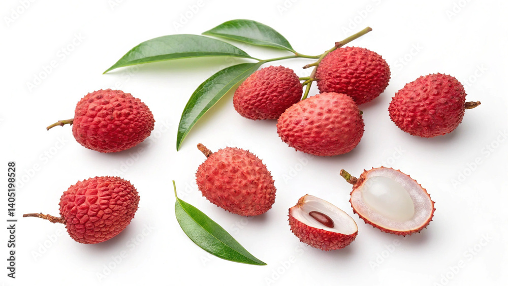 lychee isolated on white background lychee isolated on white background