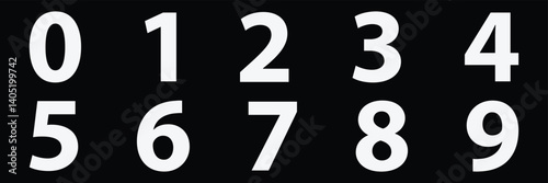 Numbers icon set from 0 to 9