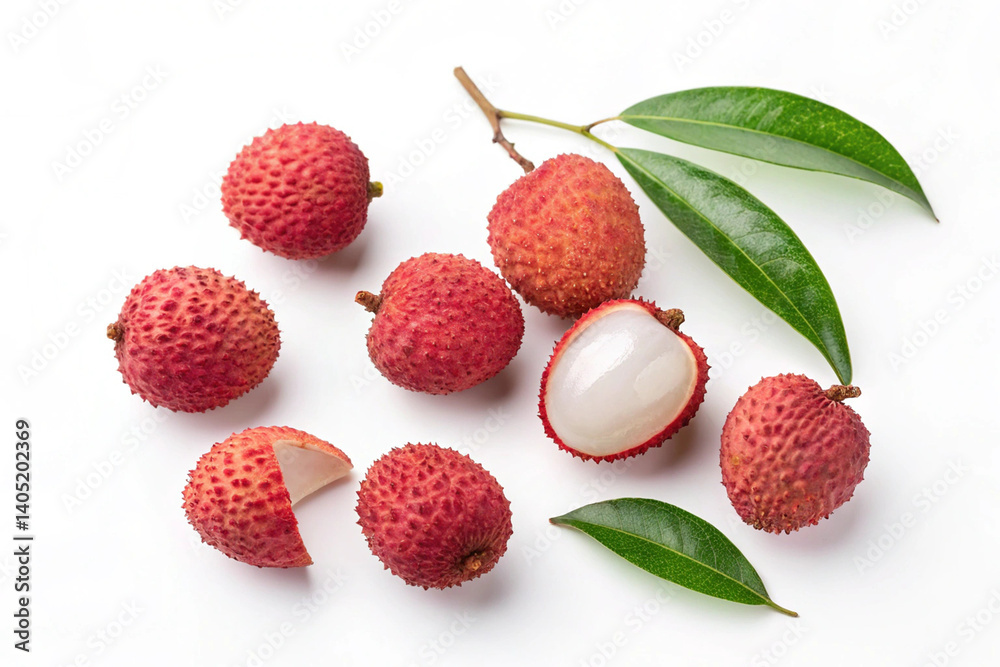lychee isolated on white lychee isolated on white