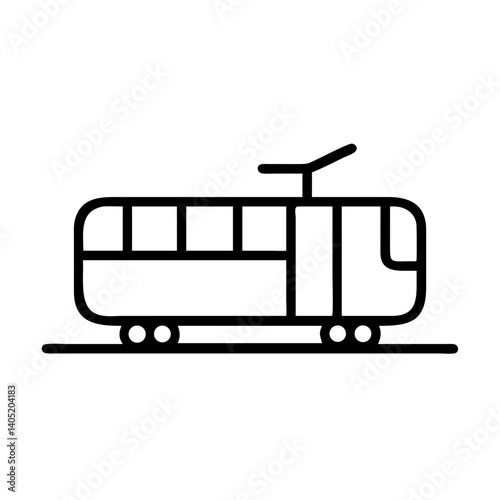 Minimalistic street tram icon - modern city transport icon in a simplified style