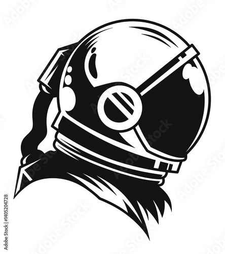 Canvastavla Portrait in profile of astronaut in spacesuit PNG
