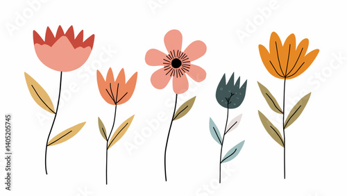 Vector illustration of a flower, bouquet of tulips