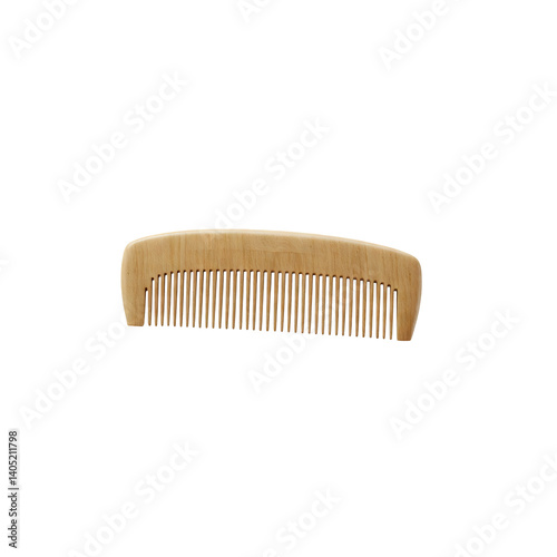 wooden comb on a solid white background