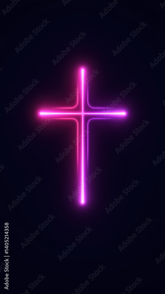 Obraz premium A modern graphic representation of a cross with vibrant colors.